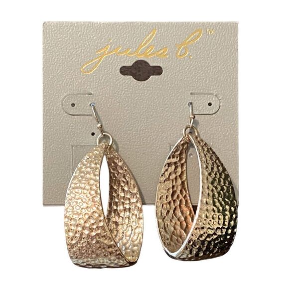 NWT Jules B Gold Tone Drop Dangle Earring’s - Picture 1 of 3